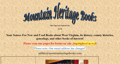 Desktop Screenshot of mountainheritagebooks.com