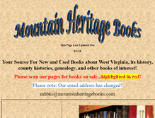 Tablet Screenshot of mountainheritagebooks.com